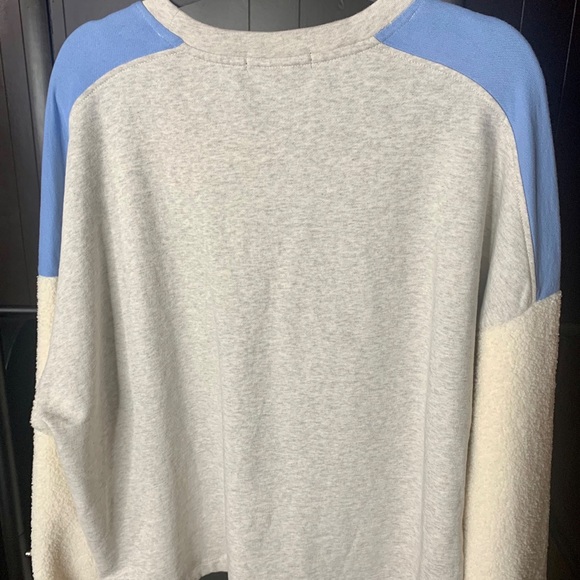 💫HP‼️💫 NWT SANCTUARY “All The Feels” Sherpa Colorblock Sweatshirt in Gray, XL - Picture 5 of 9